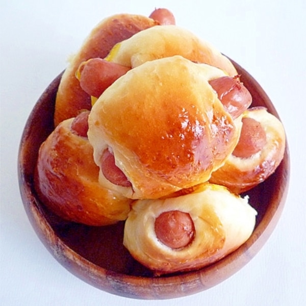 手ごねで簡単ウインナーパン