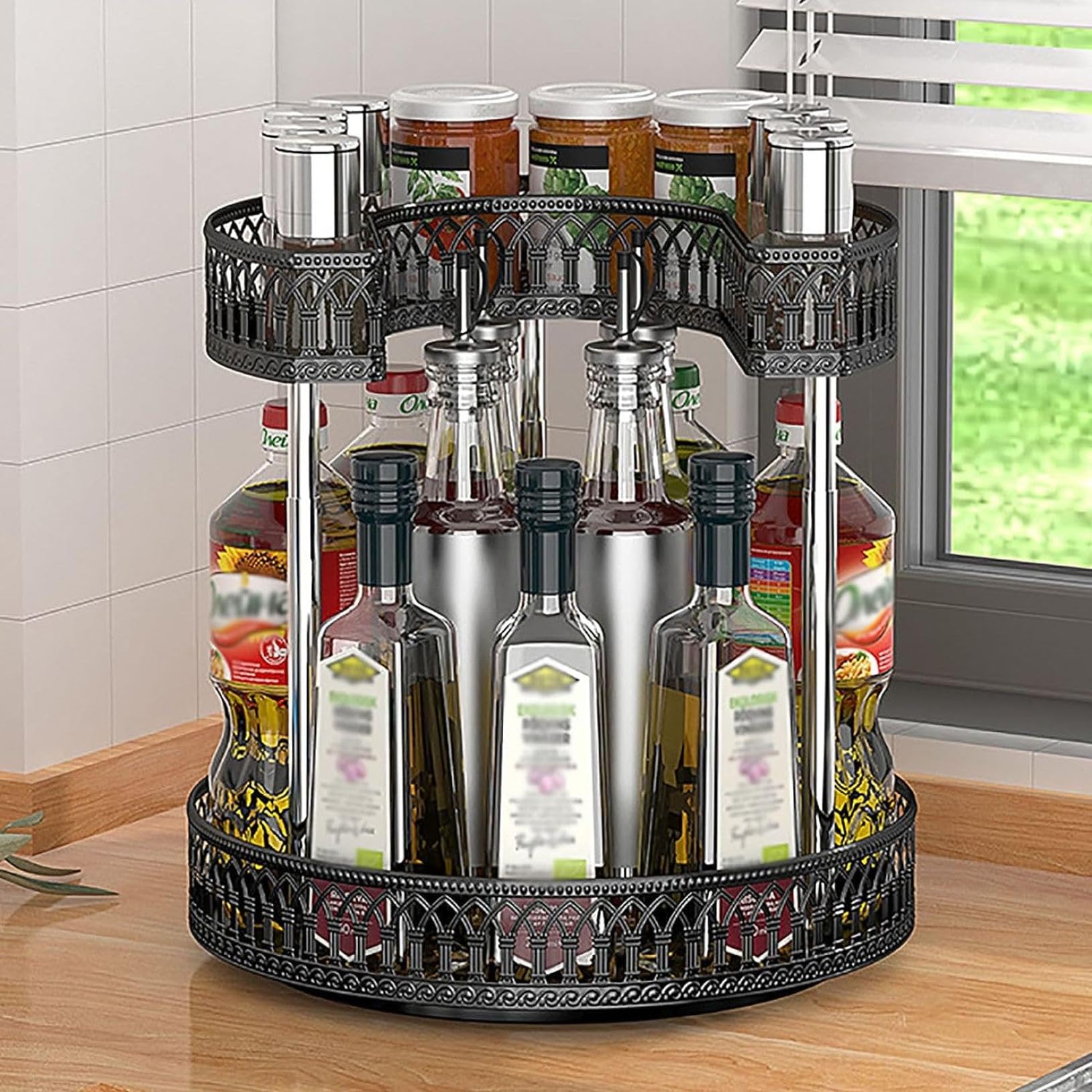 2段式 キッチン、日用品、文具 キッチン 収納 調味料ラック 調味料入れ スパイスラック