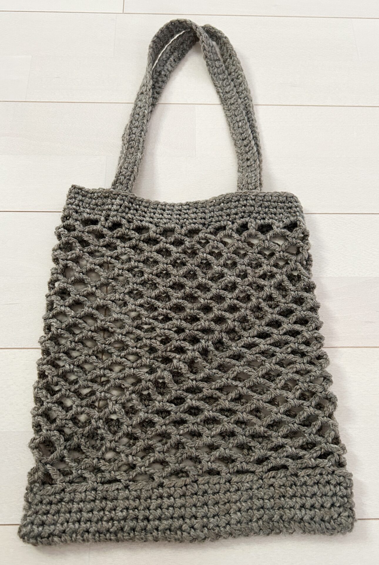 かぎ針で編むネット編みのバッグの作り方 Cotton yarn crochet mesh bag tutorial-Crochet and Me かぎ針 編みの編み図と編み方