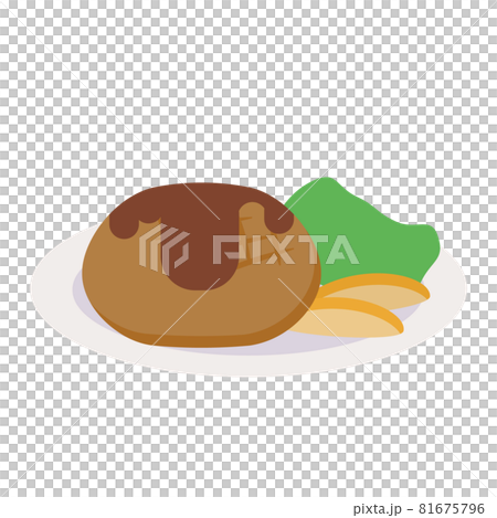 ハンバーグのイラスト：イラスト無料