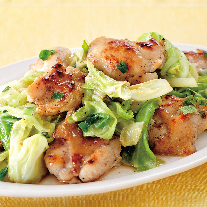 鶏肉とキャベツのバターしょうゆ炒め