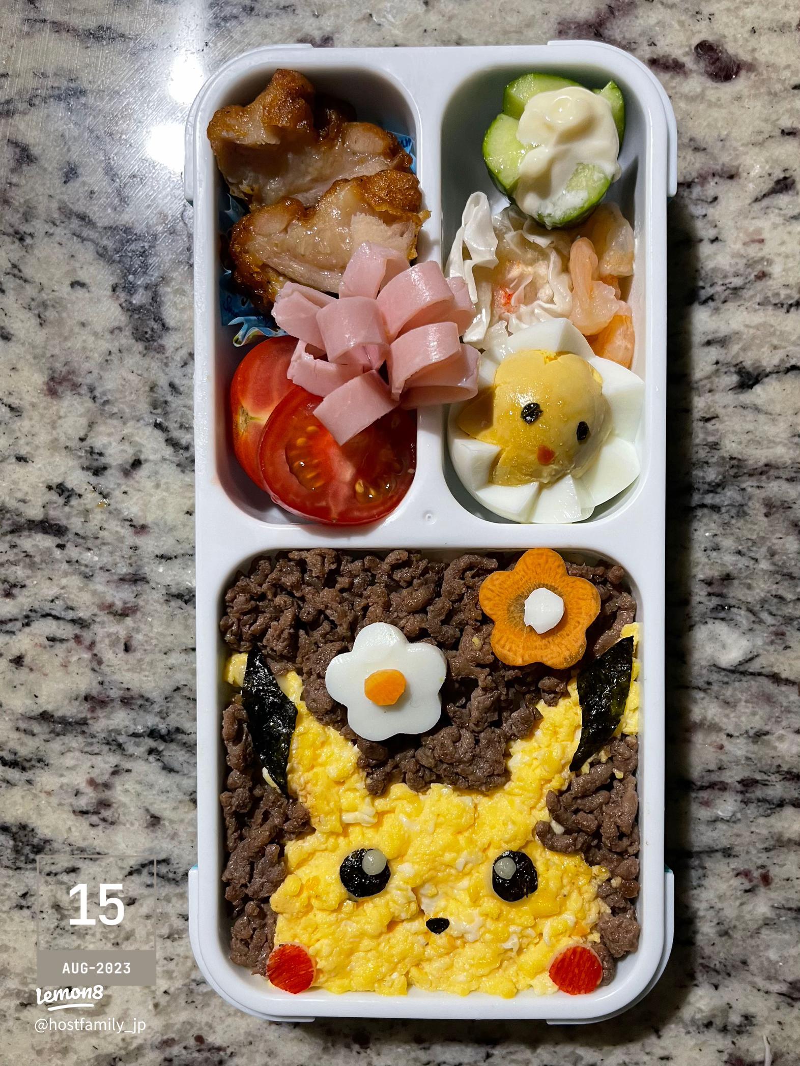 キャラ弁♪ポケモン・ミジュマルとコリラックマ！沖縄の午後、心をひらく