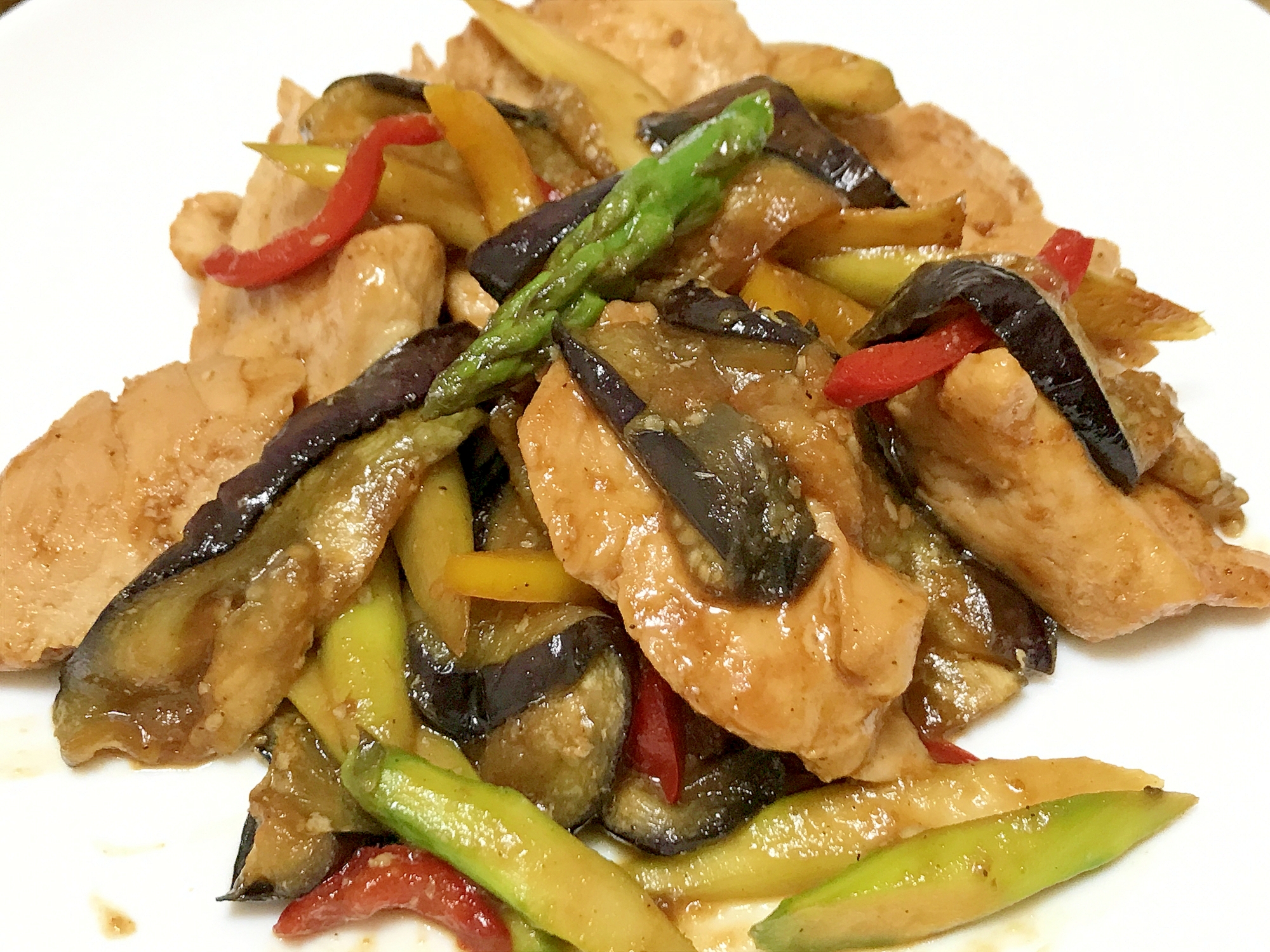 だしまろ酢使用☆なすとアスパラなどのさっぱり和え