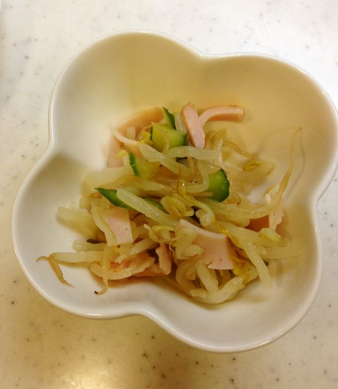 お弁当に！もやしときゅうりとハムの中華サラダ
