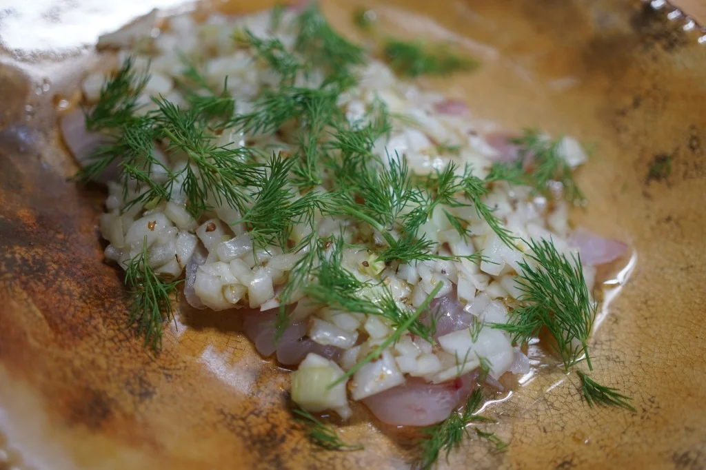 鯛と紫玉ネギのカルパッチョ 副菜