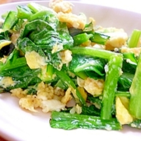 簡単10分!小松菜と卵のオイスター炒めのレシピ