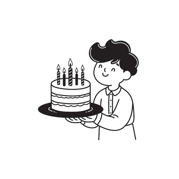 ケーキを持っているイラスト - ONWAイラスト