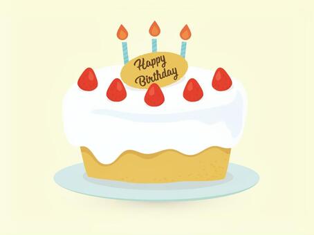 バースデーケーキ 誕生日：イラスト無料