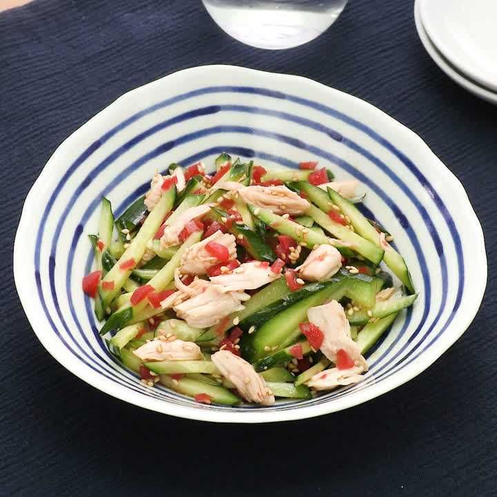 きゅうりとササミのさっぱり梅サラダ レシピ・作り方 by にゃんこ・∇・- 楽天レシピ