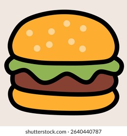 かわいい説明するハンバーガーのイラスト素材無料ダウンロード IllustCute