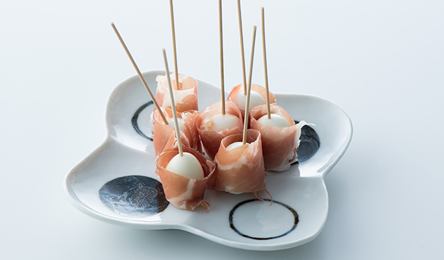 うずら卵とウインナーのピンチョス♬