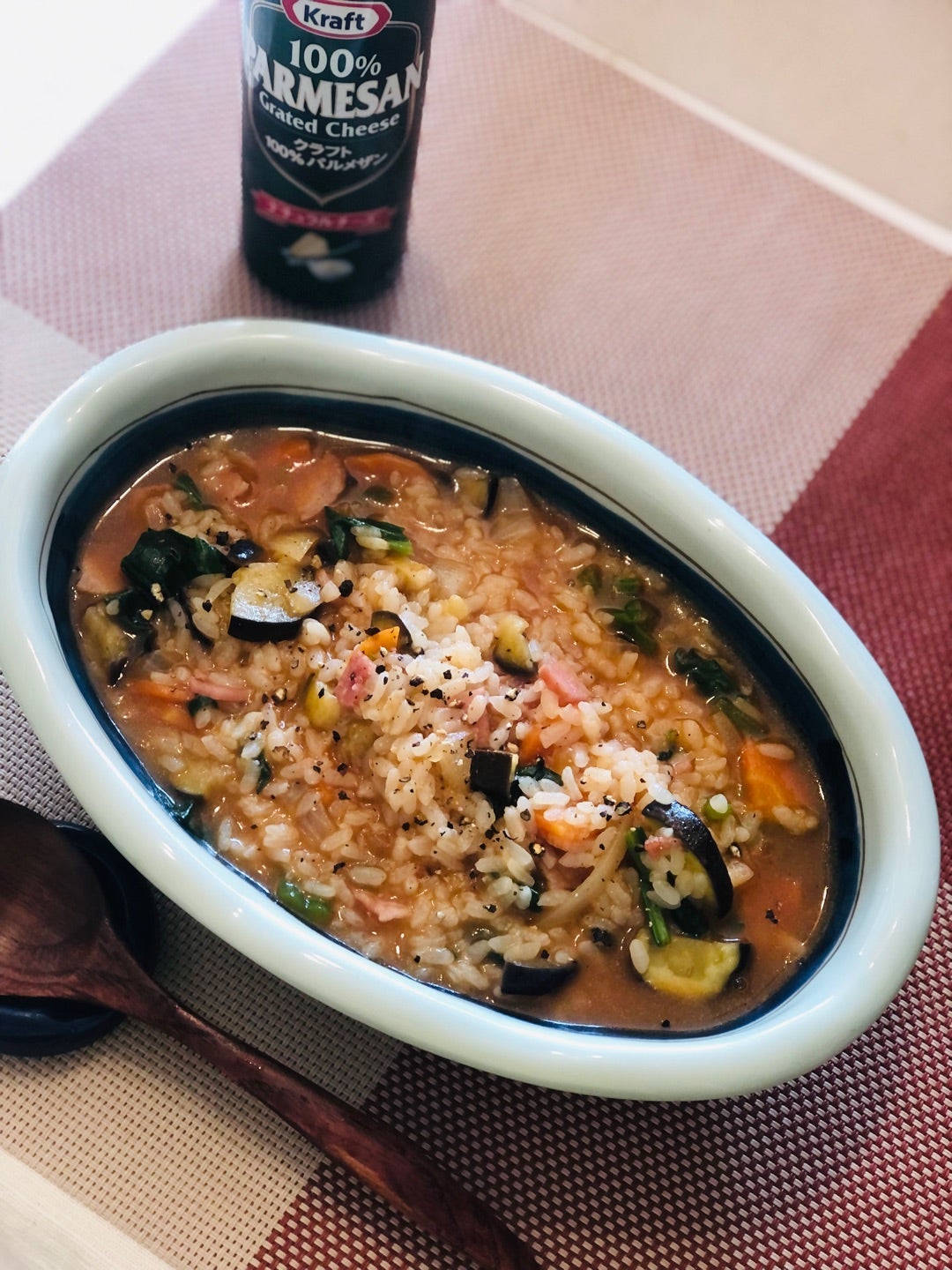 おさかなのソーセージのトマトリゾット