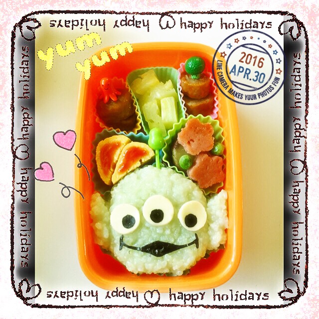 TOY STORY Aliens Bento Lunch BoxKyarabenリトルグリーンメンキャラ弁の作り方
