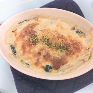 レシピ 簡単ヘルシー♬ほうれん草とベーコンの豆腐グラタン♬ - しにゃごはん blog