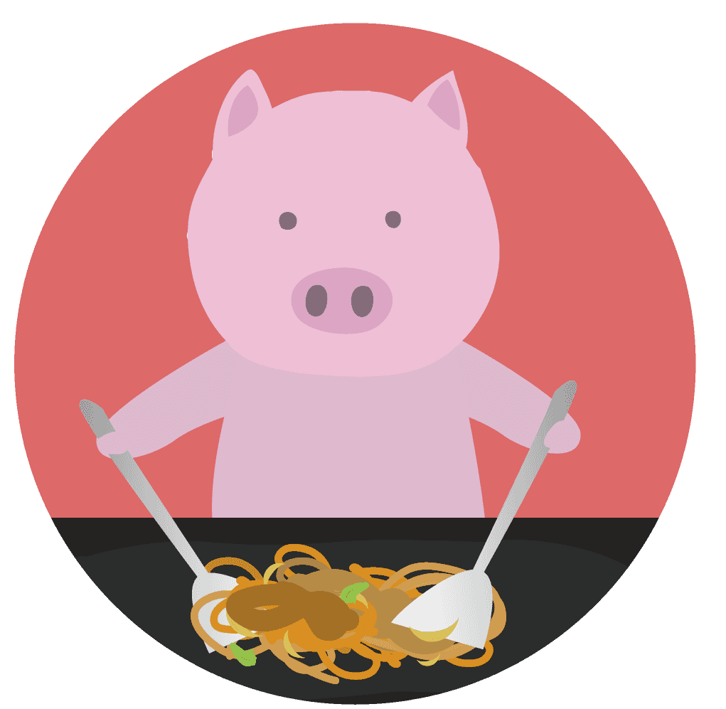 焼きそばの屋台の無料 フリー イラストかわいい手描きの無料素材「てがきっず」保育園・小学校・介護施設にぴったりのフリー素材イラスト