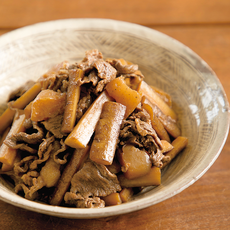 牛ごぼうと玉ねぎのガーリック甘辛炒め 作り置き