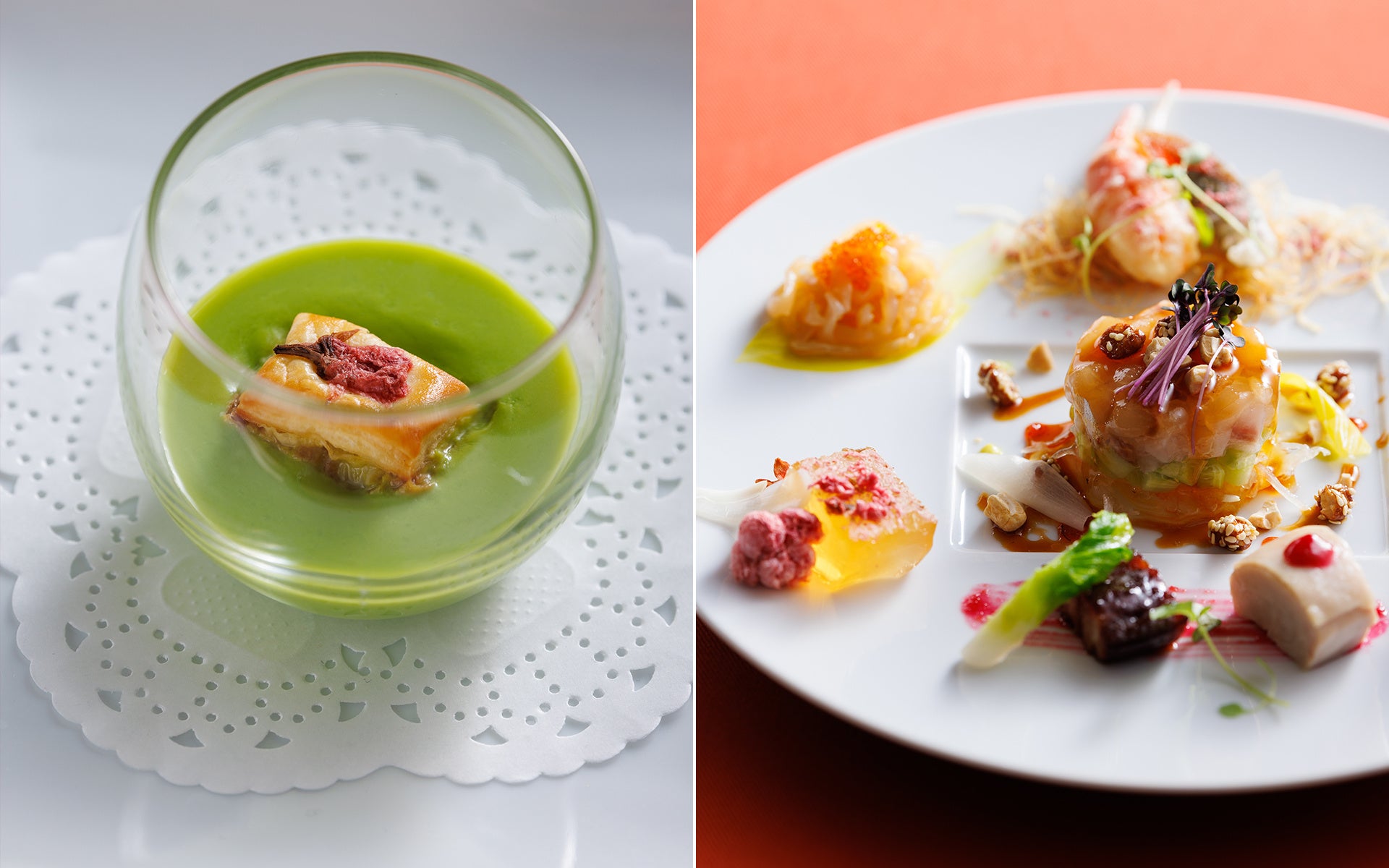 アミューズブーシュ 小さなタルト💓ホッキ貝菜の花ふきのとう @recipe9242reciperecetteレシピ ルセット神戸北野フレンチフランス料理ランチディナージビエ gibier料理マスターズジビエ料理の探求スタッフ募集