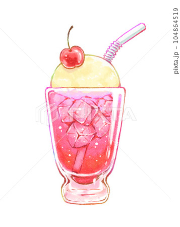 レトロポップデザイン「イチゴソーダフロート」*ラブリーTシャツ特集掲載されましたあ! スタンダードTシャツ デザインTシャツ通販 Tシャツトリニティ