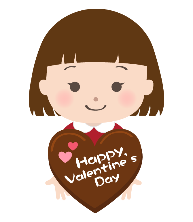 ツンデレ！バレンタインチョコを渡す女の子のイラスト – ぴぴ