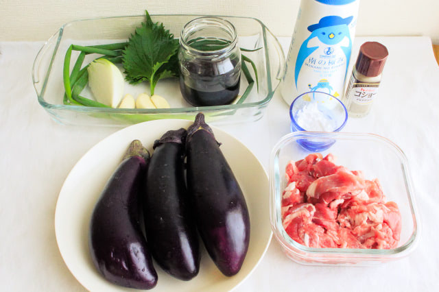 なすと豚肉のねぎぽん炒め