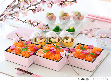 今日の給食 桜ちらし寿司center