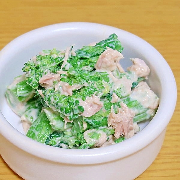 旬の菜の花とツナのごまマヨ和えレシピ