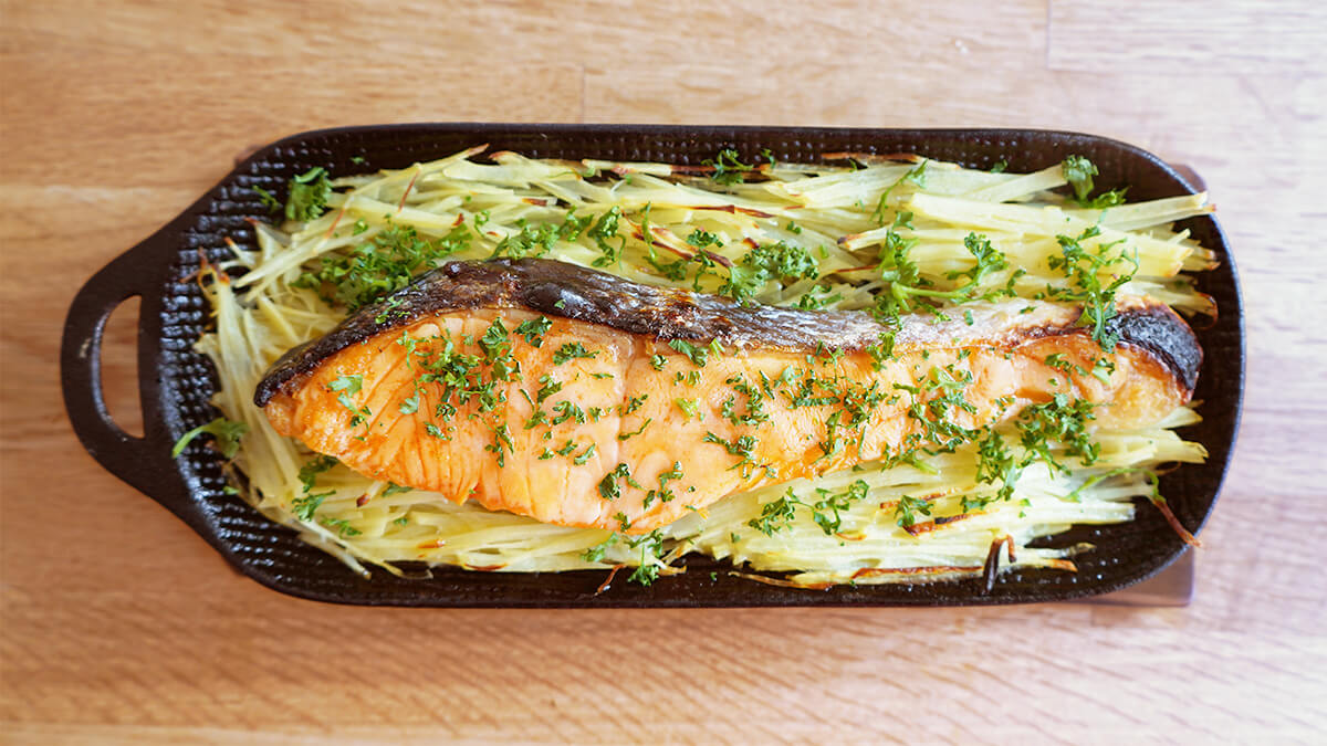 焼きそば麺とジャガイモdeガレット