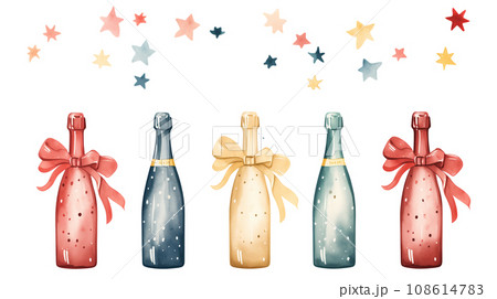 赤ワインの瓶のイラストSOZAIC.com