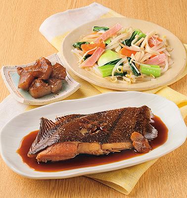 金目鯛の煮付けと副菜2品「ちゃんと」の献立リードライオン株式会社