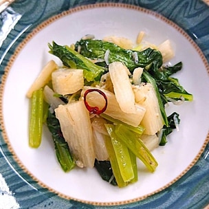 小松菜としめじの卵とじ