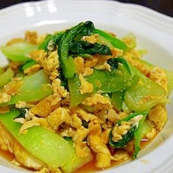 卵と青菜のオイスター炒め