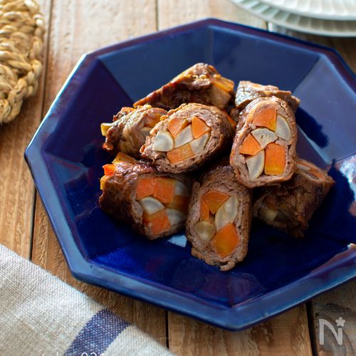 ごぼうとにんじんの牛肉巻き透析食.com 管理栄養士が全レシピ考案！透析患者さん向け食事療法総合サイト