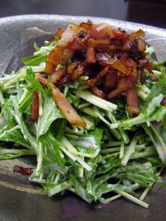 豚肉と水菜の梅マヨ炒め