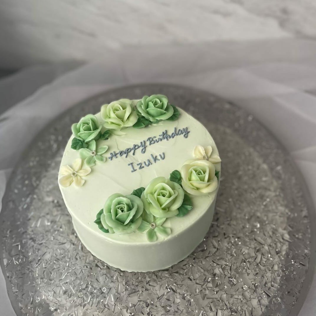 フリルセミオーダーケーキ✧ 4号 選べる9色リボン付き写真ケーキプリントケーキお好きな写真やメッセージで♪RstyleCake.jp