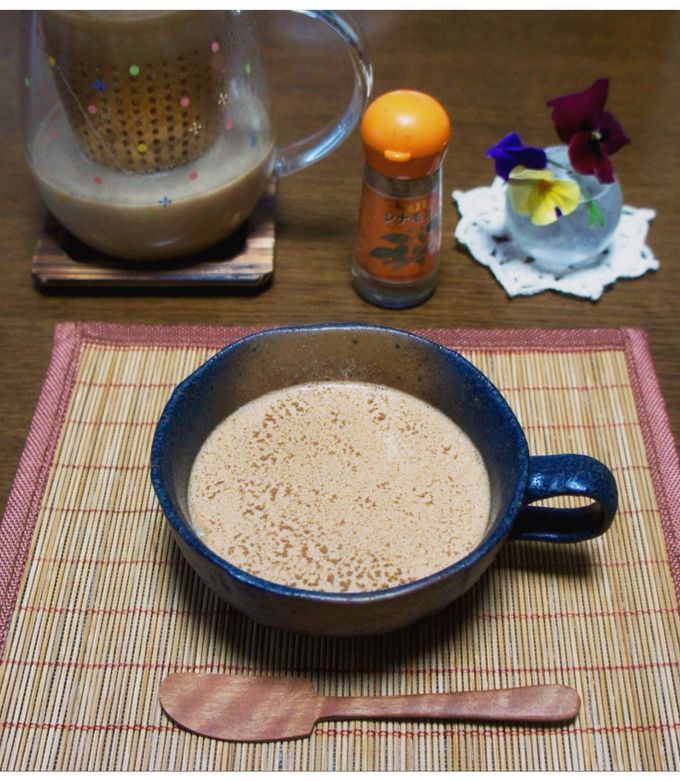 電子レンジで簡単！チャイのレシピ -- 紅茶ティーバッグ＆シナモンパウダー使用 ほっこり温まる味わい