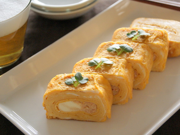 明太子とクリームチーズのだし巻き卵株式会社さきしま