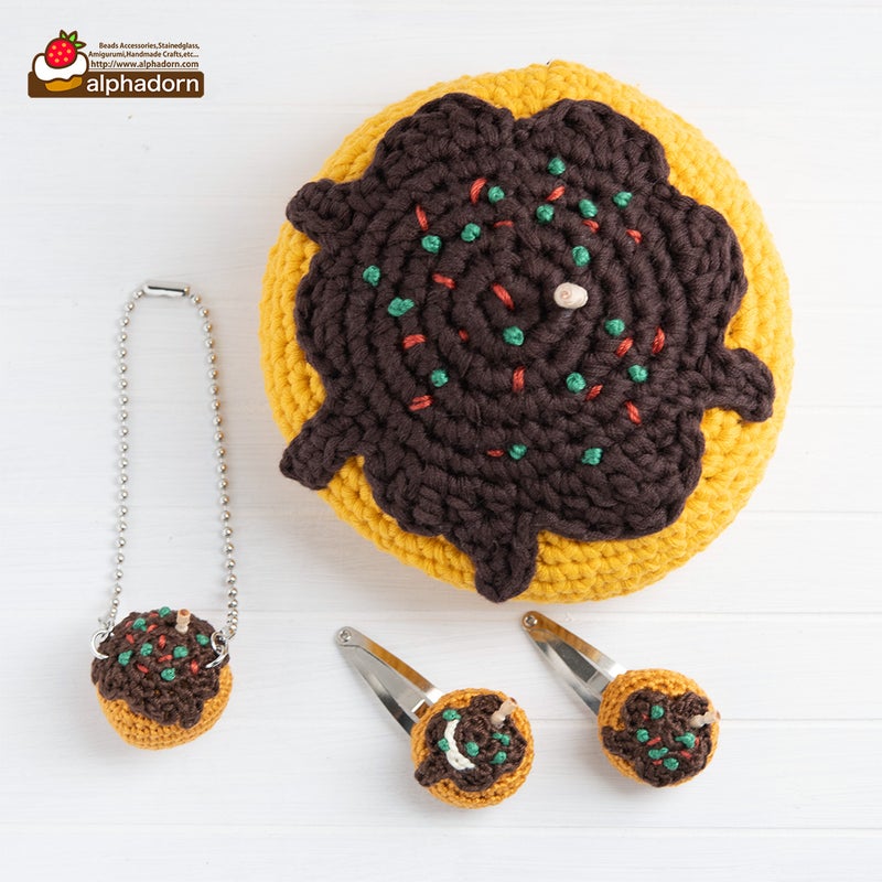 あみぐるみホットケーキ 今回はたっぷりバターamigurumicrochetpancakehotcakesweetshandmadeあみぐるみホットケーキパンケーキハンドメイド手芸スイーツ