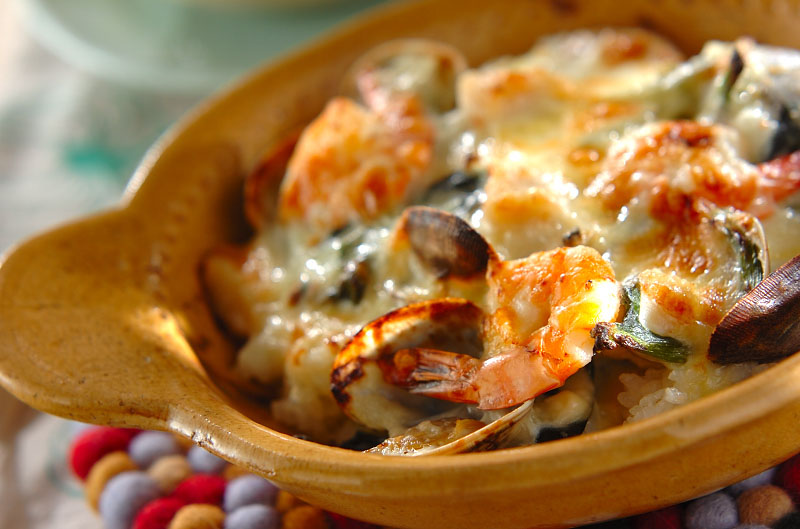 「まるでホタテみたい！ おいしいカニカマのシーフードドリア」