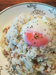 お勧め！ 包丁、電気不要！ 生米を洗わずに調理できます＊ツナの鶏ガラ醤油リゾット