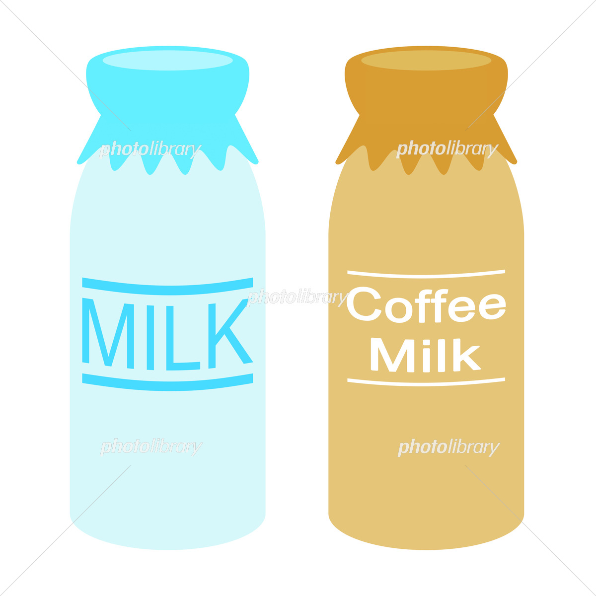 コーヒー牛乳 空き瓶：イラスト無料