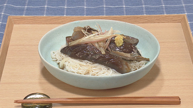 そうめんに合うおかず定番！揚げナス豚