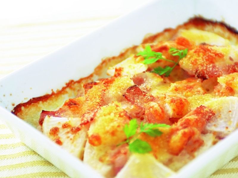 ベーコンとチーズの洋風大根もち