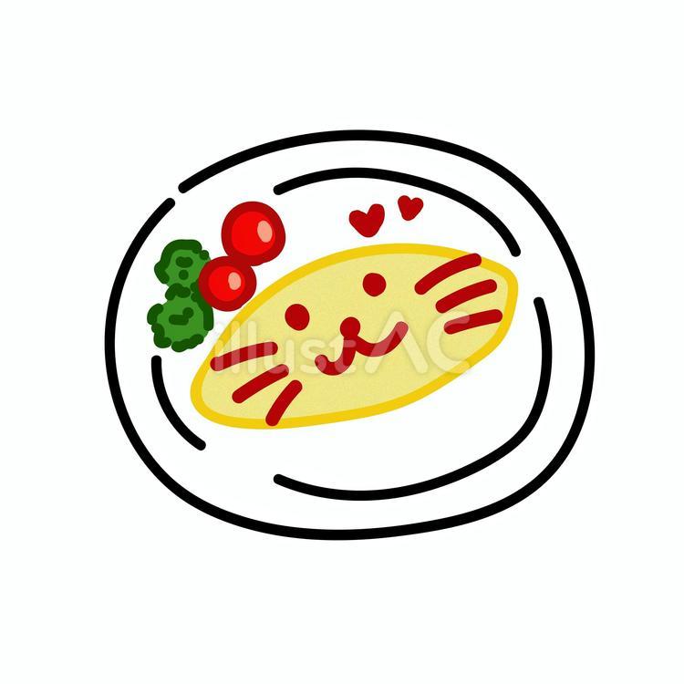 ケチャップ オムライス 女の子 かわいいのイラスト素材 - PIXTA