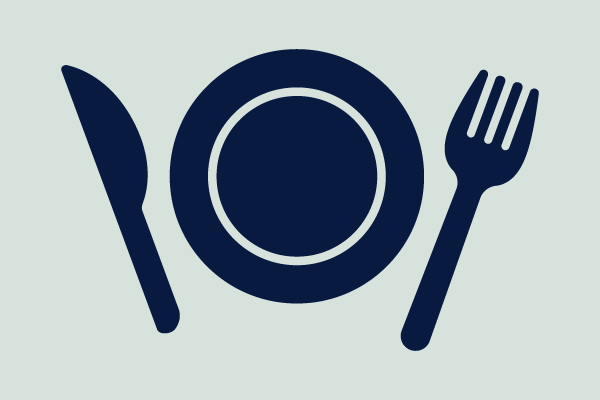 ナイフとフォークとお皿・飲食店・グルメアイコン：イラスト無料