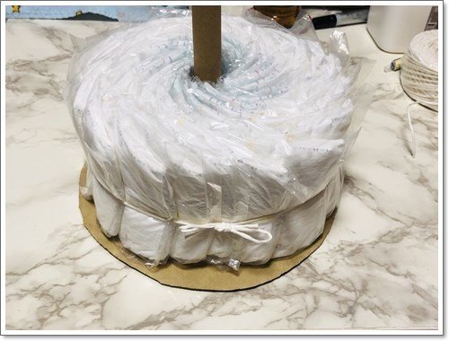 スタンダード おむつケーキの作り方│3段オムツケーキ スイートリボン