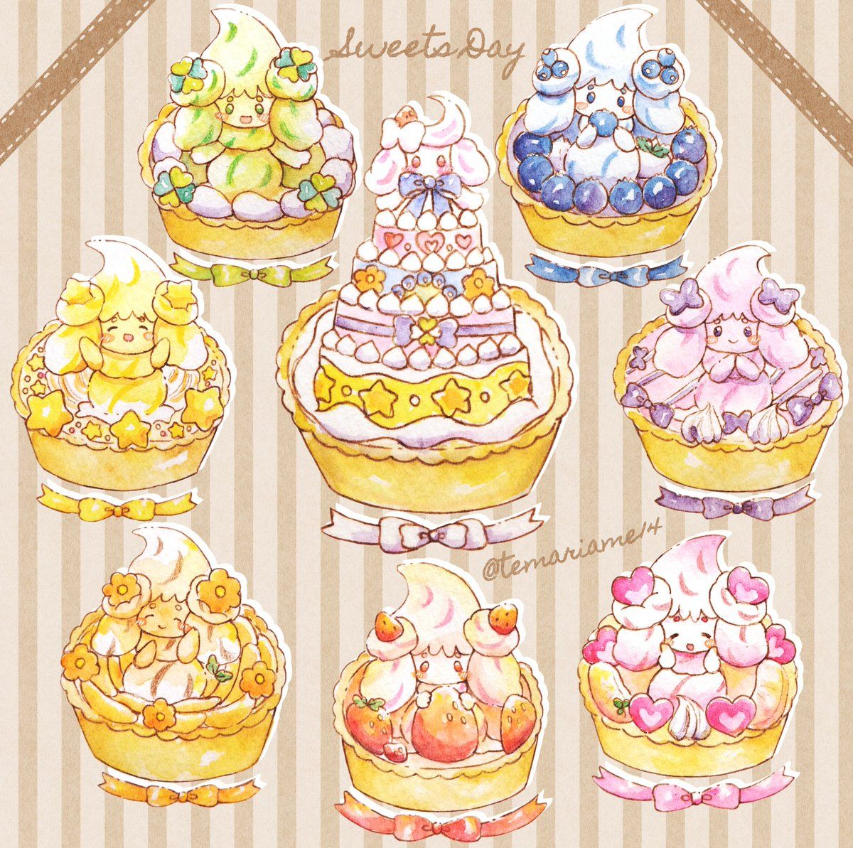 ポケモン マホイップ ケーキの上のキャラクタ