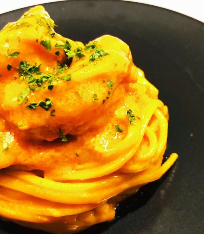 フライパンで作る！ アメリケーヌソースのスパゲティ