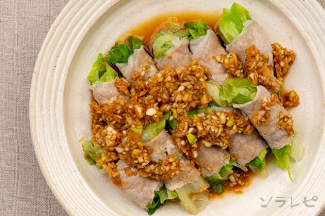 レタスと豚肉の重ね蒸し
