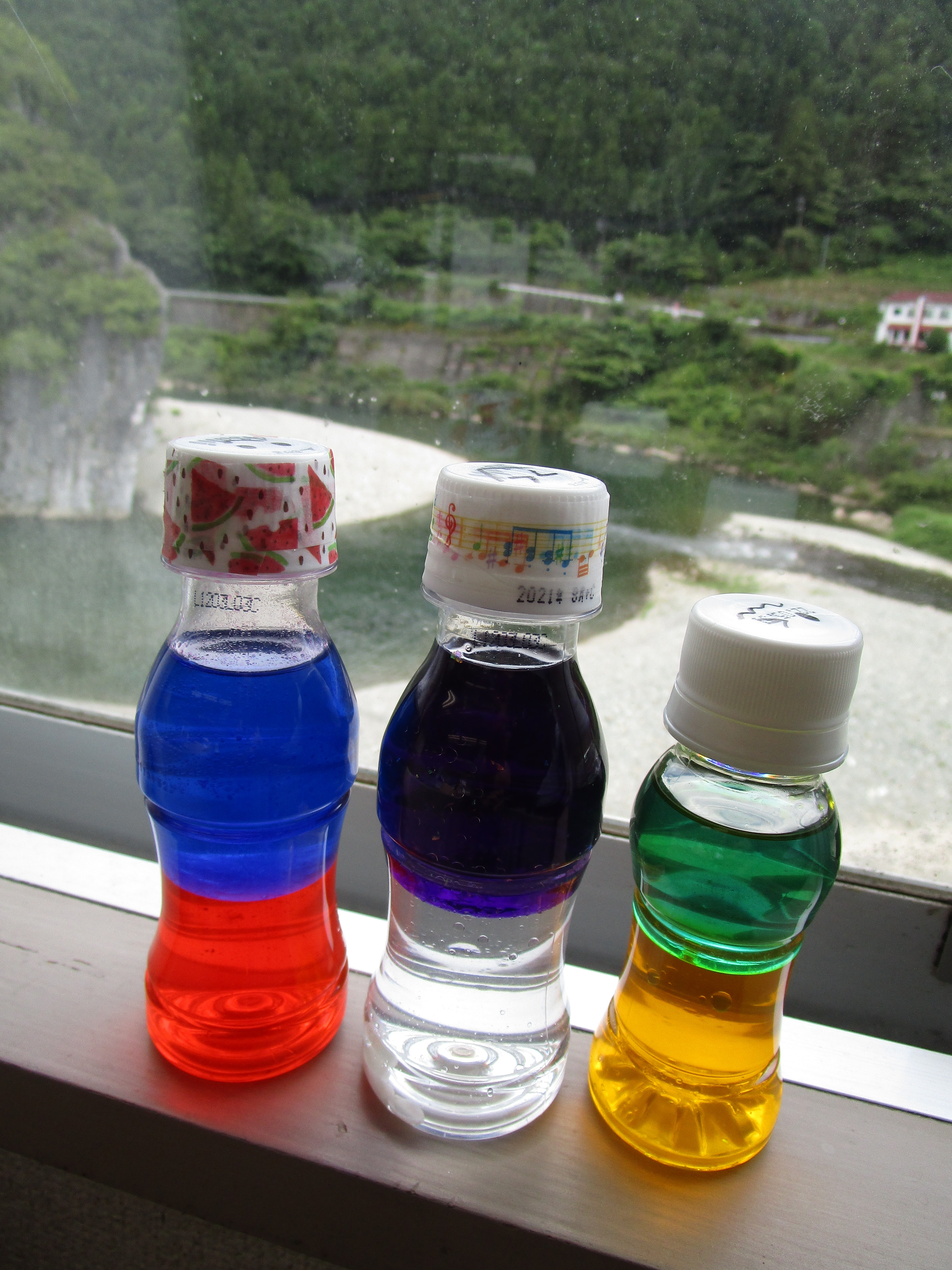 センサリーボトル バイカラーボトル♡ 遊んで楽しい飾ってかわいいボトル - メルカリ