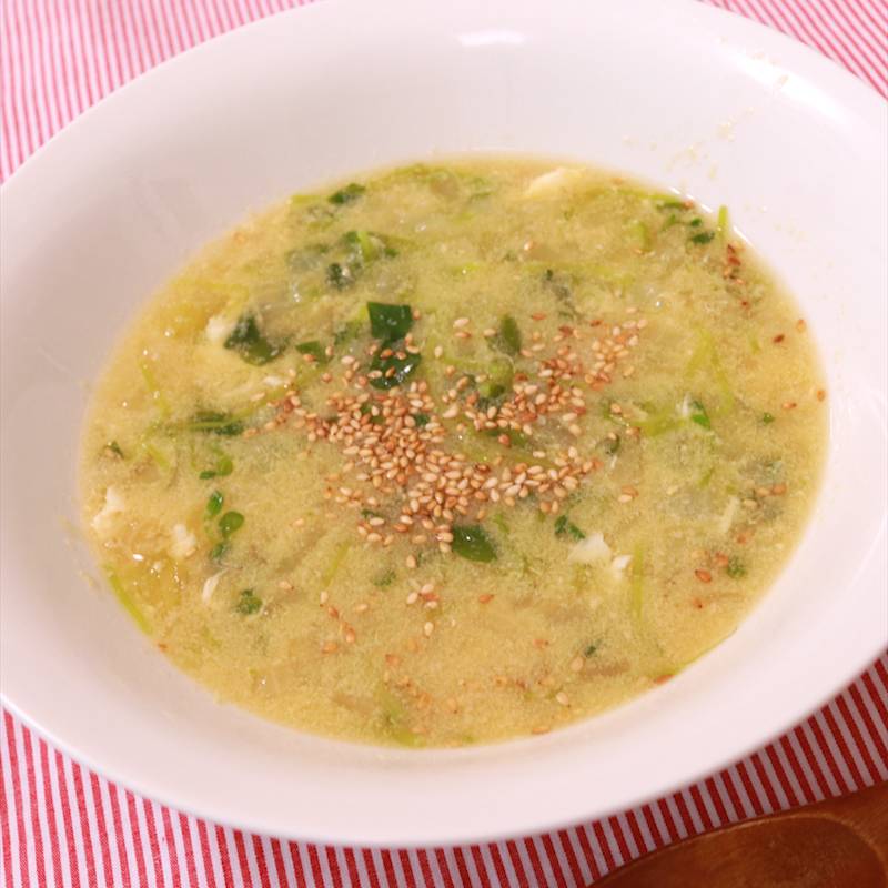 豆苗と舞茸のふわふわ卵スープ豆苗&ブロッコリースプラウトのレシピ満載！村上農園のレシピサイト村上農園でつくる